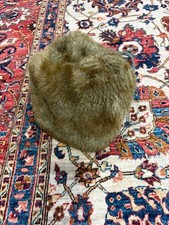 Vintage Faux Fur Winter Hat Brown Russian Cossack Style Warm Lined