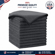 Versatile Reusable Microfiber Towels - 12 Pack 12" x 12" for All Cleaning Needs