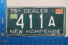 New Hampshire License Plate Tag 1975 75 1978 78 1979 79 NH Dealer 411A