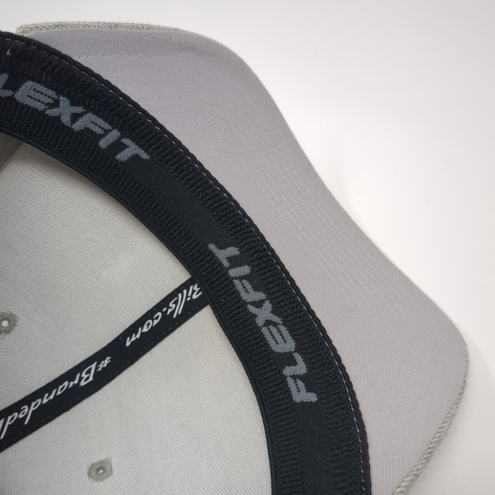 Cemco Leather Patch Fitted Hat Gray Medium Flexfi… - image 8