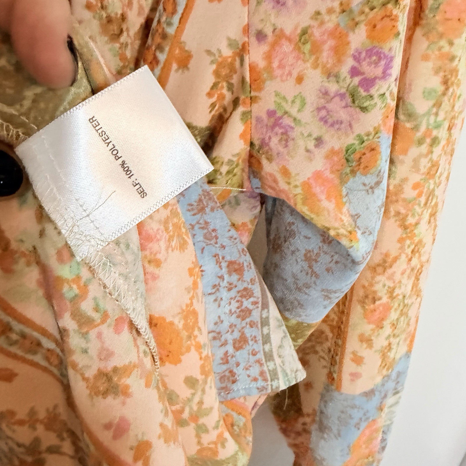 Rose & Olive BOHO Patchwork Arts Button Up Top Si… - image 5