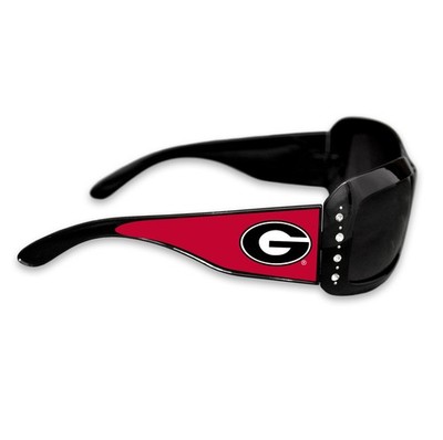 Georgia Bulldogs Black Sunglasses with Logo and Crystal Clear Rhinestones