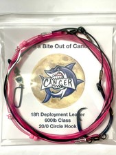 Shark Fishing Deployment Fishing Leader - 18ft long 600lb