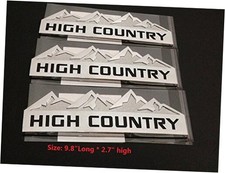 3pack Chrome High Country Emblem Badges Door Tailgate 3D Chrome with black