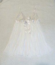 Victoria's Secret White Lace Satin Bow Chemise babydoll dress lingerie XL