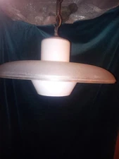 VTG Mid Century Modern Space Age UFO Flying Saucer Hanging Swag Lamp 1960's 