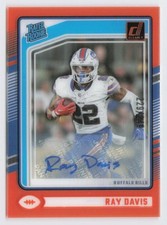 2024 Ray Davis Rookie Card Auto Clearly Donruss Orange /249 #88 Buffalo Bills