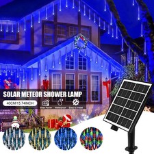 LED Solar Lights Meteor Shower Rain Tree String Light Garden Xmas Party Decor