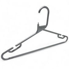 Silver Grey Heavy Duty Plastic Hangers with Trouser Bar and Shoulder Notches LOT