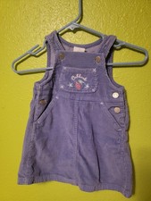 Vintage Girls Purple Oshkosh B Gosh Dress Skirt Size 4T Made In USA Corduroy