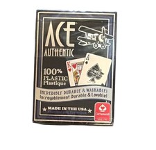New Blue Pack of Ace Plastic Washable Playing Cards Made in USA