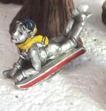 Hudson Pewter Villagers ~ THOMAS  ~ ON SLED -  #4214
