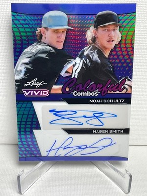 Noah Schultz & Hagen Smith 2024 Leaf Vivid Dual Auto Colorful Combos White Sox