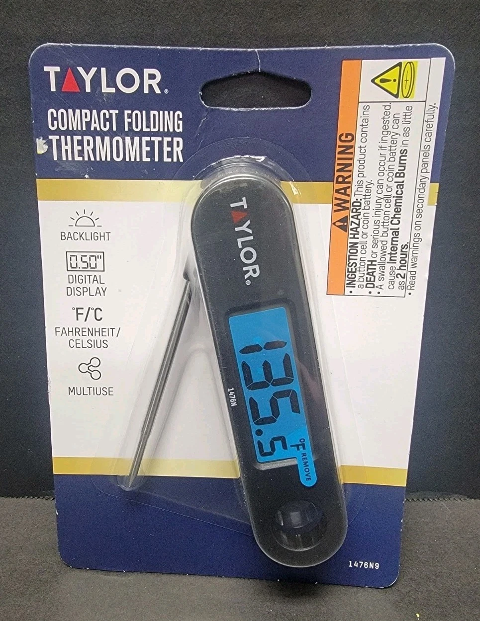 Taylor COMPACT FOLDING DIGITAL THERMOMETER 0.7" LCD C/F KITCHEN COOKING GADGET