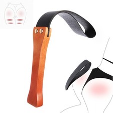 PU Leather Spanking Whip Wooden Handle Paddle Slave Restraint Flogger SM Flirt