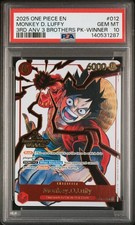 2025 ONE PIECE 3RD ANV TOURNAMENT 3 BROTHERS PACK WINNER MONKEY D. LUFFY PSA 10