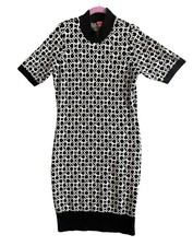GUESS Sweater Dress Womens XL Black Logo Mock Neck Sleeveless Stretch Knit Top