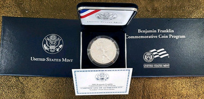 2006 P US Mint Benjamin Franklin Scientist Proof Silver $1 Coin OGP/COA
