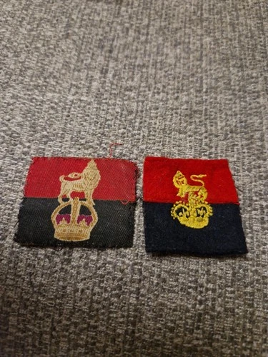 British Army War Office Controlled units Cloth Formation Patches x2 Badges WW2
