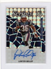 2020 Panini Mosaic Silver Prizm Scripts Lawyer Milloy New England Patriots Auto