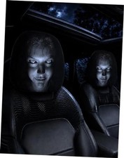 Ghost Face Headrest Covers, Scary Face Printing Auto Seat Universal 2PC C