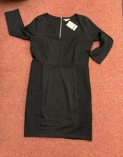 H&M Black Bodycon Mini Dress with Sleeves, Size EUR L, never worn.