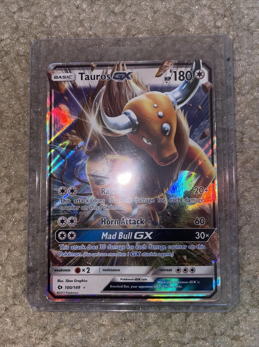 tauros gx pokemon card Amazon.com: Tauros-GX - 144/149 This is of the secret rare rarity. Pokemon Sun Moon Sun Moon