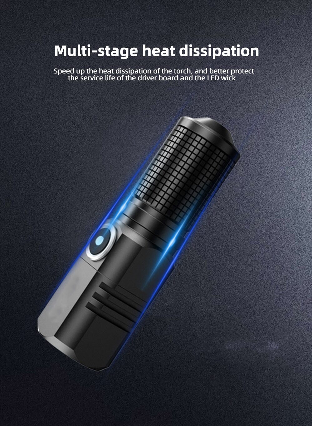 Powerful Led Flashlight XHP70 4Core Built in Battery Shot Long Smart EDC Torch - Picture 16 of 21