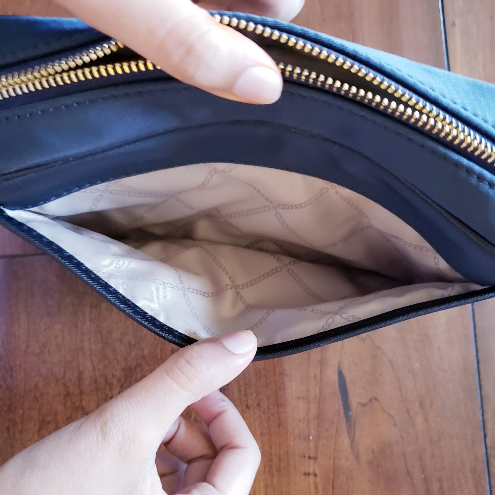 Michael Kors Jet Set Charm Women's Navy Blue Crossbody Bag Nylon Leather Trim thumbnail 16