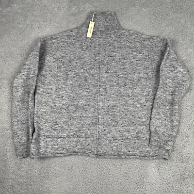 Max Studio London Sweater Womens S Gray Wool Blend Speckled Turtleneck Cozy Warm