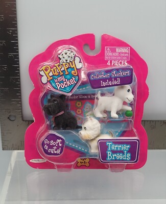 Puppy In My Pocket Dog Figure 6x Set Terrier + Companion Breeds