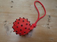 DOG TUG TOY WITH SQUEAKER RUBBER BALL WITH THROW/PULL ROPE #1043