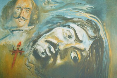 Salvador Dali Lithographie 50x35 cm handsigniert, limitiert, Prägestemp.