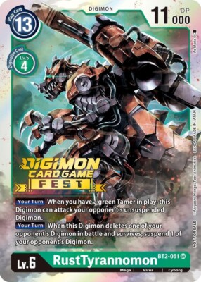 RustTyrannomon Alternate Art - BT2-051 - NM - Digimon TCG