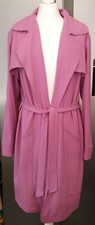 Lilac Pink Trench Coat Waterfall Cape Coat Jacket Belted Uk12 Eur 38 40 L