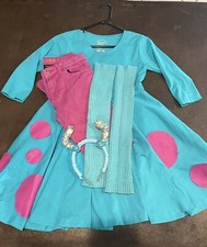 Vestido Disfraz Niña Monsters Inc Sulley Talla 12 YXL Hecho a Mano Diadema SULLY