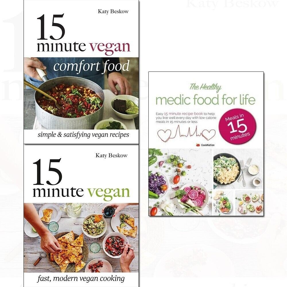 15 Minute Vegan, Fast,modern, The Healthy Medic 3 Books Collection Set