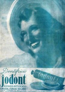 Pubblicita 1945 Iodont Chiozza Turchi Dentifricio Donna Farmacia Boccasile Ebay