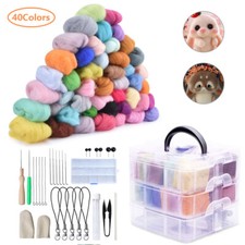 40 Farben Nadelfilz Set Filzwolle Nadelfilzen Starter Kit mit DIY Zubeh&ouml;r