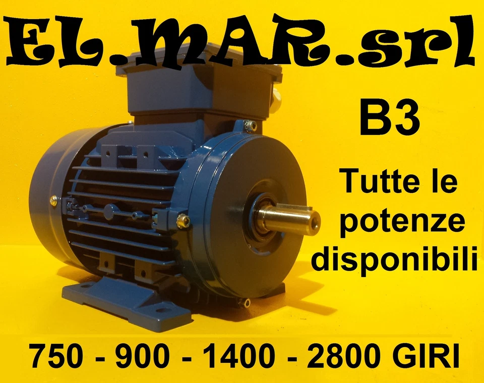 Motore Elettrico Trifase 2800 1400 900 750 giri 2 4 6 8 poli B3 400 V piedini - Imagen 1 de 1