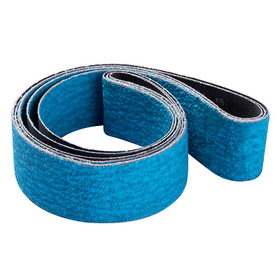 3Pack 2''x42'' Blue Zirconia Alumina Sanding Belt 120 Grit Sander Belts for Metal