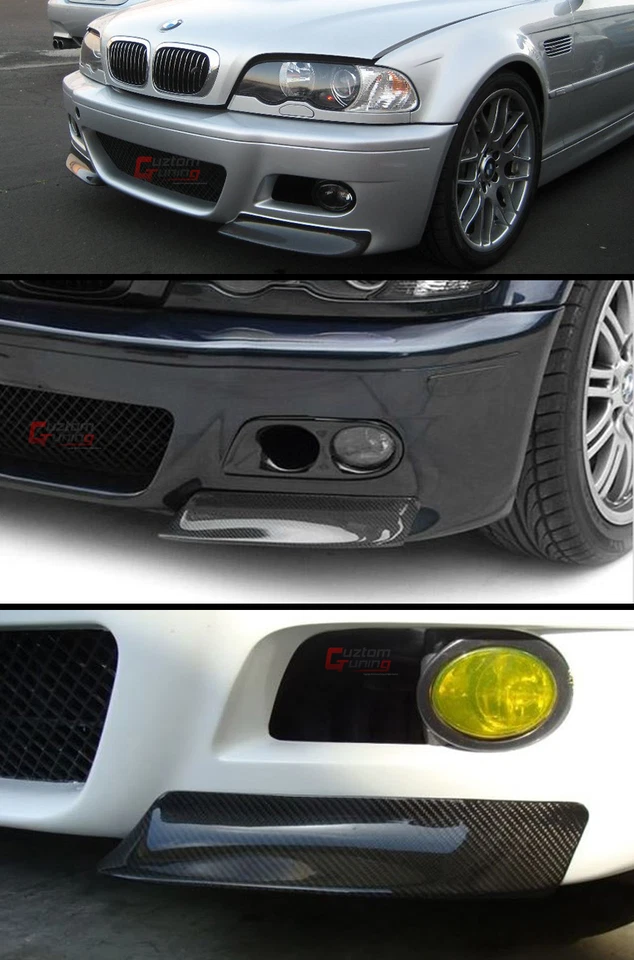 DIVISOR DE LABIOS PARACHOQUES DELANTERO ESTILO CSL DEPORTIVO FIBRA DE CARBONO REAL PARA BMW E46 M3 01-06 Foto 2 de 2