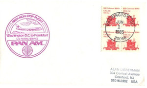 Pan American World Airways First Flight Washington DC - Frankfurt Germany - 1985