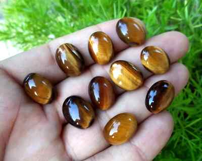 [WHOLESALE] NATURAL TIGER EYE CABOCHON  OVAL SHAPE LOOSE GEMSTONE