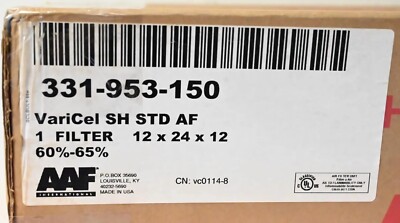 12x24x12 AAF Varicel Filter SH STD AF 331-953-150 60-65% EFF Extended Surface AF
