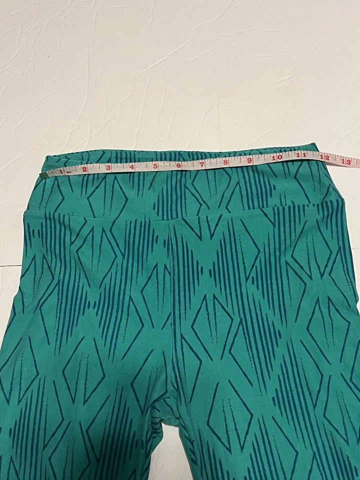 Женские леггинсы Lularoe один размер зеленый геометрический дизайн - Изображение 2 из 4