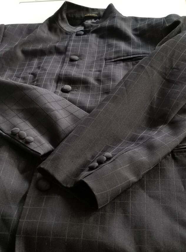 Pontelli Uomo Collection by Supreme Suit Jacket Sz. 38 Black Plaid Button