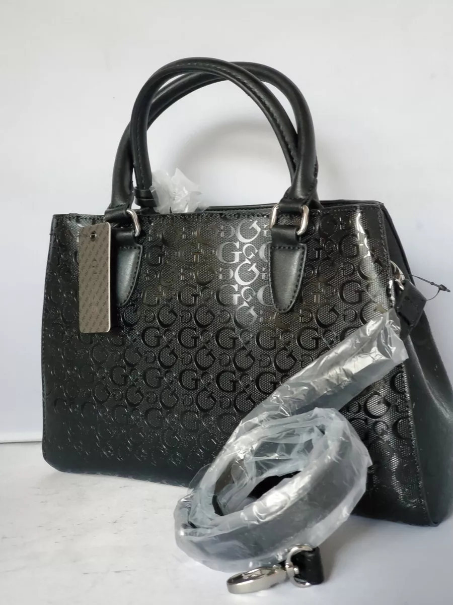 GUESS Black satchel w/ mid compartment Convertible crossbody handbag w/  Charms