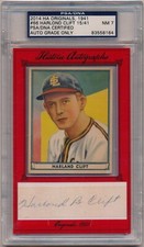 2014 Historic Autographs Originals, 1941 HARLOND CLIFT AUTOGRAPH 15/41