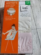 Vintage Warner's Perfect Panties Bikini 3 Pack Ultra Soft Delicate Lace Size L-7